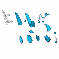 OEM 2017 Honda Odyssey Mirror, Passenger Side Door Diagram - 76200-TK8-A41