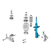 OEM Honda Insight Shock Absorber Unit, Left Front Diagram - 51621-TM8-A21