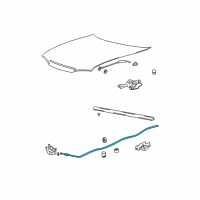 OEM 2002 Hyundai Accent Cable Assembly-Hood Latch Release Diagram - 81190-25000