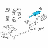 OEM 2012 Honda Civic Muffler, Exhuast Diagram - 18307-TR6-A01