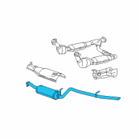 OEM 2002 Ford Expedition Muffler W/Tailpipe Diagram - 1L1Z-5230-AA