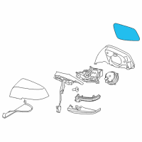 OEM 2013 BMW ActiveHybrid 3 Mirror Glass, Heated, Convex, Right Diagram - 51-16-7-441-036