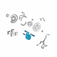 OEM 2013 Lexus LS600h Rear Driver Disc Brake Cylinder Assembly Diagram - 47850-50190