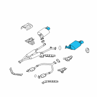 OEM Infiniti M45 Exhaust Main Muffler Assembly Diagram - 20100-EH305