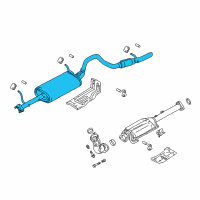 OEM 2000 Chevrolet Tracker Exhaust Muffler (W/Resonator, Exhaust & Tail Pipe) Diagram - 91175657