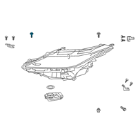 OEM 2016 Lexus RX450h Headlight Screws Diagram - 90109A0053