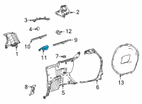 OEM 2021 Toyota Sienna Cup Holder Diagram - 64746-08020-B0