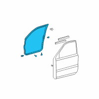 OEM 2006 Lexus RX330 Weatherstrip, Front Door, RH Diagram - 67861-0E010