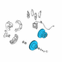 OEM 1987 Dodge W100 Front Disc Brake Rotor Diagram - 52007714