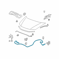 OEM Honda Insight Wire Assembly, Hood Diagram - 74130-TM8-A01