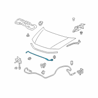 OEM 2012 Honda Insight Stay, Hood Opener Diagram - 74145-TM8-A00