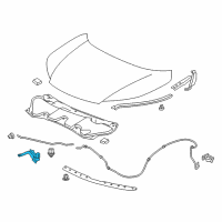 OEM Honda Lock Assembly, Hood Diagram - 74120-T0A-A01