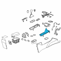 OEM 2015 Acura ILX Panel Assembly, Console (Neutral Shine Gun Metallic) Diagram - 77295-TX7-A01ZA
