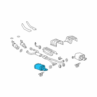 OEM 2008 Pontiac G8 Exhaust Muffler (W/Tail Pipe) Diagram - 92201329