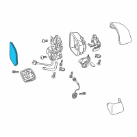 OEM 2014 Honda Civic Mirror Sub-Assembly, Passenger Side Diagram - 76203-TR4-C01