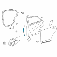 OEM 2015 Lexus ES350 WEATHERSTRIP, Rear Door Diagram - 67895-33030