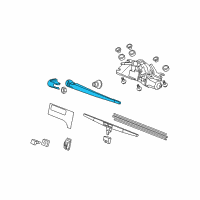 OEM 2011 Honda Pilot Arm, Rear Wiper Diagram - 76720-SZA-A02