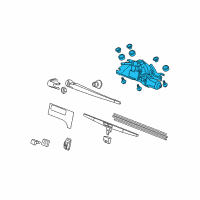 OEM 2013 Honda Pilot Motor Assembly, Rear Windshield Wiper Diagram - 76700-SZA-A01