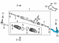 OEM 2021 Buick Encore GX Outer Tie Rod Diagram - 42745901