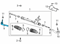 OEM Buick Encore GX Outer Tie Rod Diagram - 42745902