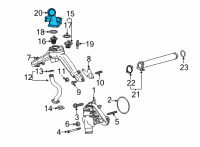 OEM 2020 GMC Sierra 3500 HD Water Outlet Diagram - 12706111