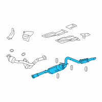 OEM 2014 Cadillac Escalade Exhaust Muffler Assembly (W/ Resonator, Exhaust & Tail Pipe Diagram - 22812178