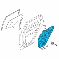 OEM Hyundai Santa Fe Sport Rear Left-Hand Door Module Panel Assembly Diagram - 83471-4Z000
