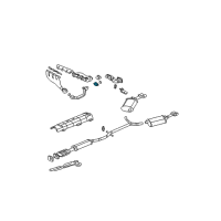 OEM 2004 Cadillac Seville Flange, Exhaust Manifold Pipe Diagram - 3545517