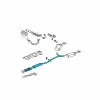 OEM 2003 Cadillac DeVille Muffler Asm-Exhaust (W/ Exhaust & T/Pipe & 3W Diagram - 25727006