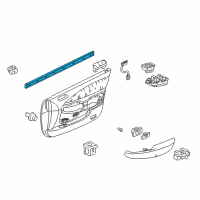 OEM 2000 Acura TL Weatherstrip, Left Front Door (Inner) Diagram - 72375-S0K-A01