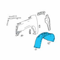 OEM 2016 GMC Yukon Fender Liner Diagram - 22806318