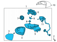 OEM 2021 Buick Envision Mirror Assembly Diagram - 84886964