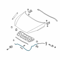 OEM Kia Sorento Cable Assembly-Hood Latch Diagram - 81190C6100