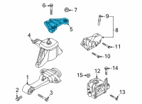 OEM Hyundai Santa Cruz Bracket-Engine MTG Support Diagram - 21825-P2300