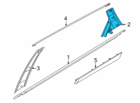 OEM Hyundai Santa Cruz GARNISH ASSY-RR DR RR FRAME, LH Diagram - 83270-K5000