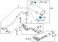 OEM 2022 Ford Bronco BRACKET - EXHAUST PIPE MOUNTIN Diagram - MB3Z-5260-A