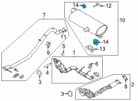 OEM Ford Bronco BRACKET - EXHAUST PIPE MOUNTIN Diagram - MB3Z-5260-A