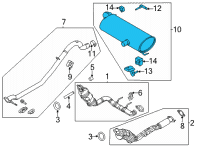 OEM 2021 Ford Bronco MUFFLER AND PIPE ASY - REAR Diagram - MB3Z-5230-A