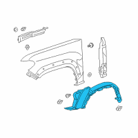 OEM 2016 Toyota Tacoma Fender Liner Diagram - 53876-04080