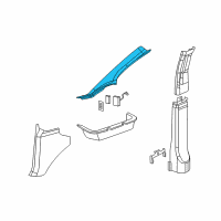 OEM 2012 Chevrolet Express 3500 Weatherstrip Pillar Trim Diagram - 20944758