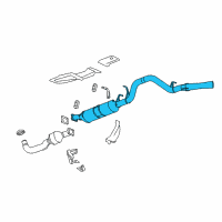 OEM GMC Sierra 3500 HD Muffler & Pipe Diagram - 22799975