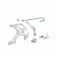 OEM Lexus RX300 Cable Sub-Assy, Fuel Lid Lock Control Diagram - 77035-48020