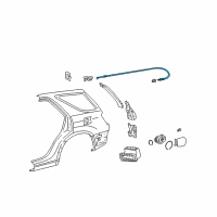 OEM 2001 Lexus RX300 Cable Sub-Assy, Fuel Lid Lock Control Diagram - 77035-48020