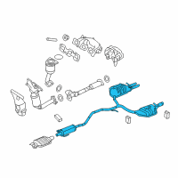 OEM Mercury Muffler & Pipe Diagram - 9E5Z-5230-D