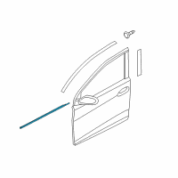 OEM Hyundai Elantra Coupe Weatherstrip Assembly-Front Door Belt Outside LH Diagram - 82210-3X200