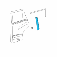 OEM 2022 Lexus GX460 MOULDING, Rear Door Window Frame Diagram - 75761-60080