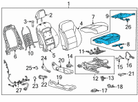 OEM 2022 Chevrolet Bolt EV Seat Cushion Pad Diagram - 42783355