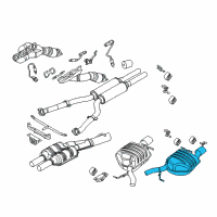 OEM 2009 BMW 650i Rear Muffler Left Diagram - 18-30-7-560-799
