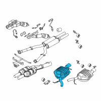 OEM BMW 650i Exhaust Muffler Rear Right Diagram - 18-10-7-542-662