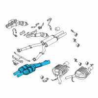 OEM BMW 650i Centre Muffler Diagram - 18-10-7-542-654